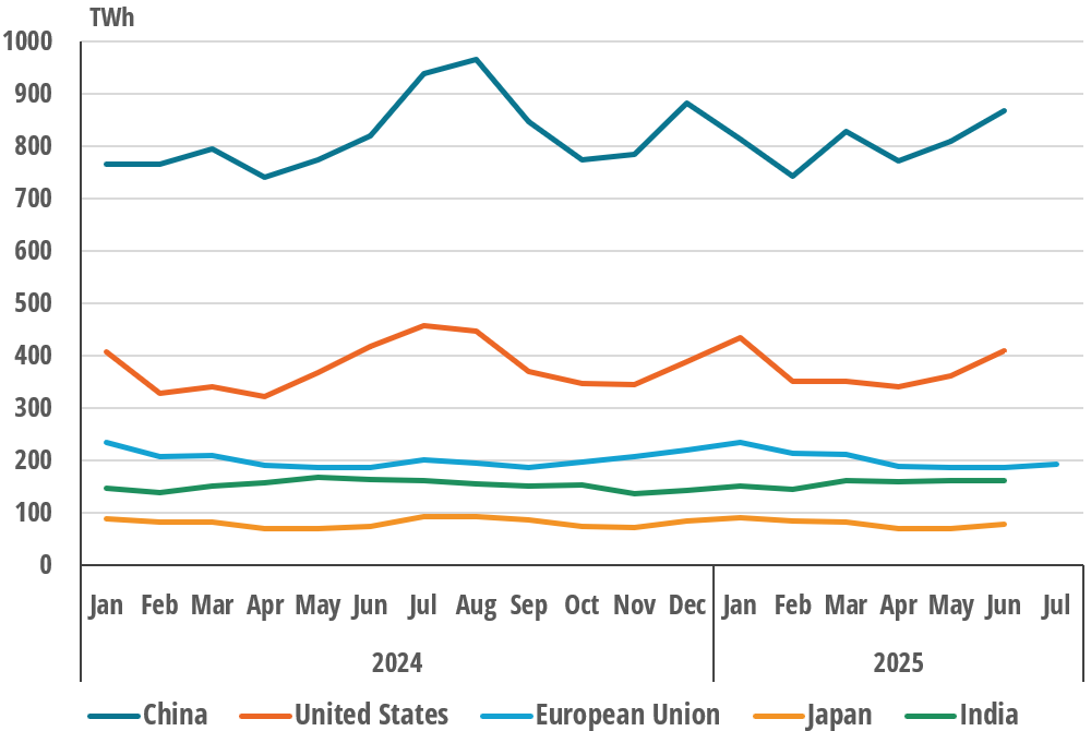 Net electricity consumption